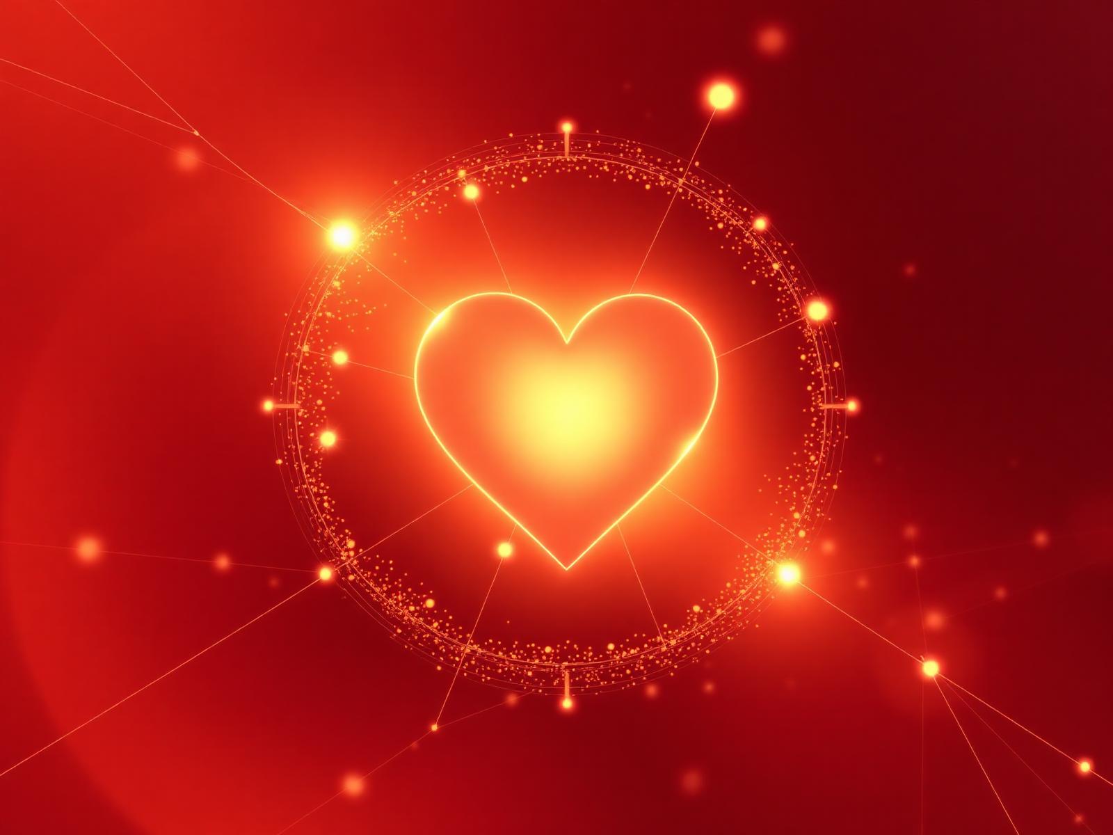 Glowing heart symbolizing the TRUEHN compassion network